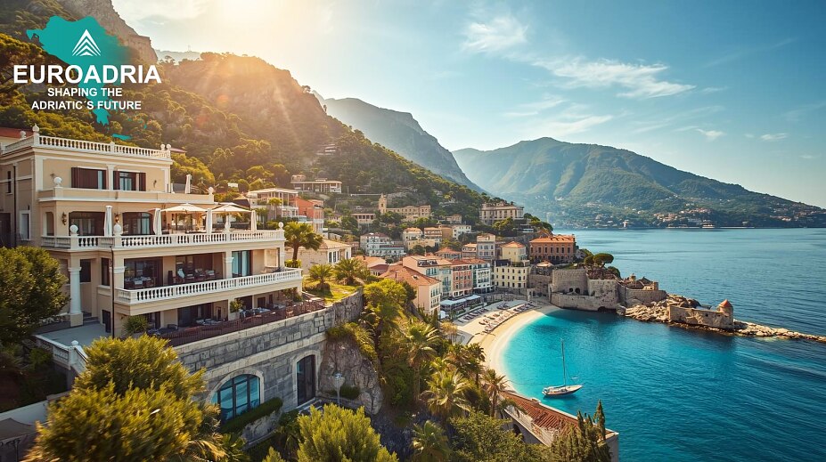 Moderne Immobilien in Montenegro an der Adriaküste mit Meerblick