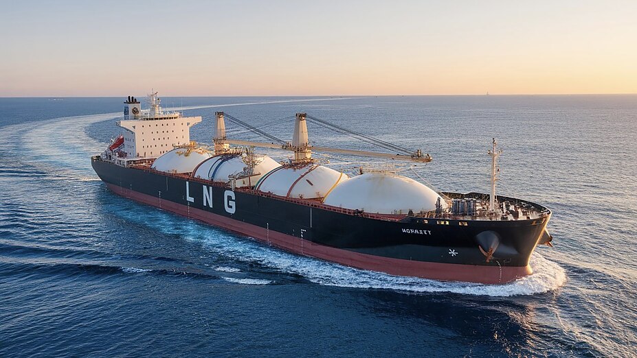 LNG Schiff überquert Ozean