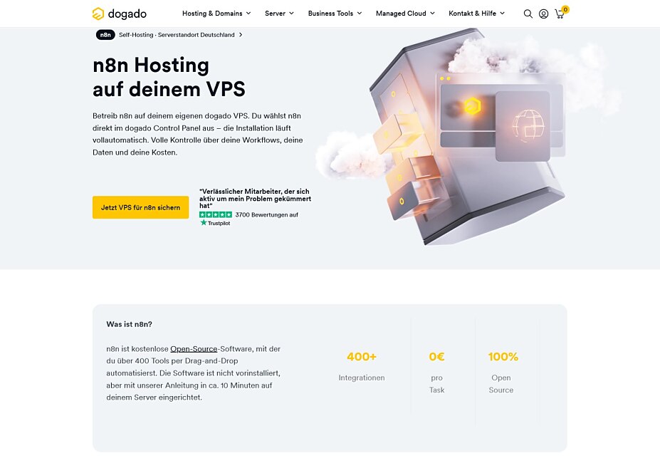 n8n Hosting Landingpage