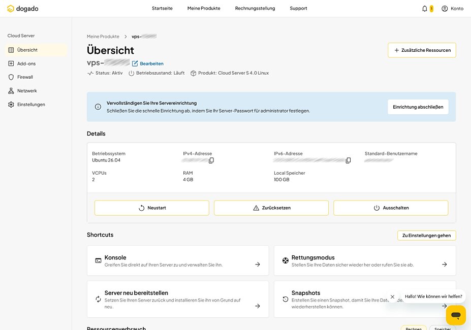 n8n Hosting Verwaltungsoberfläche allgemein
